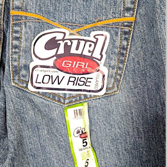 Cruel Girl vintage 90's NWT dead stock low rise relaxed denim jeans women's 5 R - Picture 4 of 7